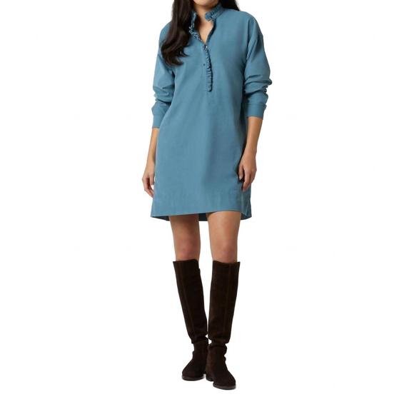 ANN MASHBURN Dresses & Skirts - NEW ANN MASHBURN nicky popover shirtdress in steel blue stretch cord